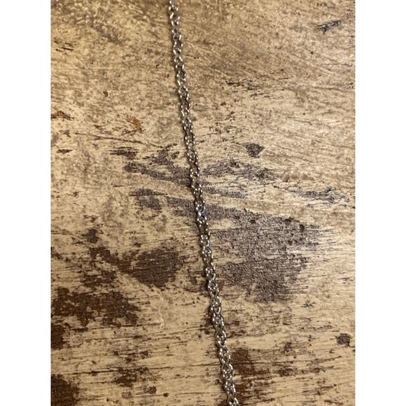 Nolan Miller Letter "M" Initial Silver and Crystal Necklace - Picture 5 of 7